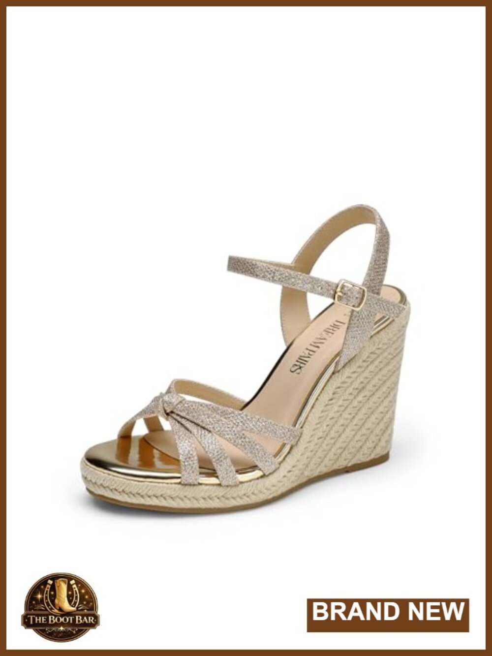Strappy Wedge Sandals with Raffia Detailing, Platform Espadrille, Ankle Strap